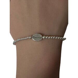 925 Sterling Silver Beaded Stretch Stacking Bracelet Minimalist Forever Charm